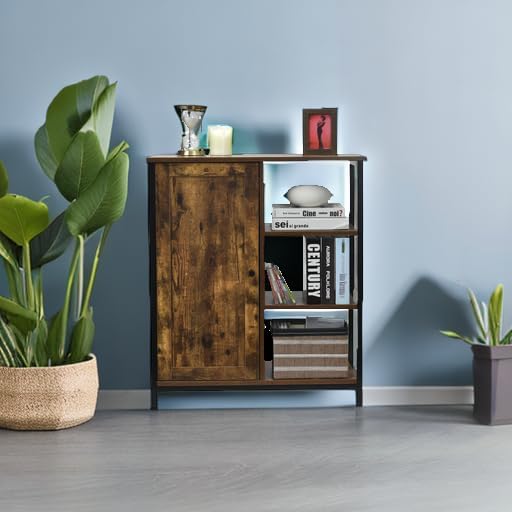 Rustic Industrial Multifunctional Floor Storage Cabinet