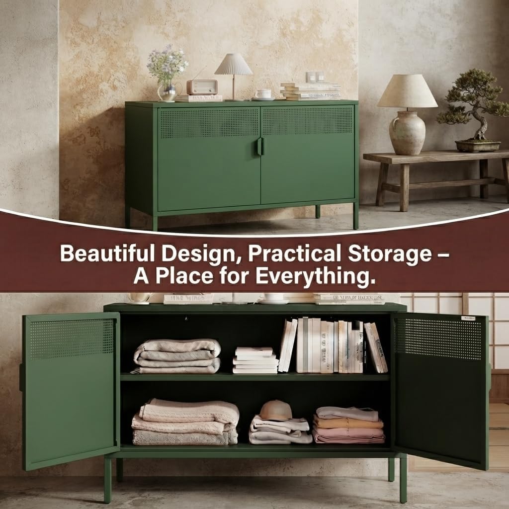 Green Metal Multipurpose Office Storage Cabinet