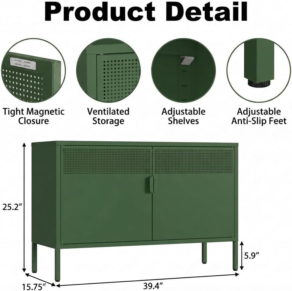 Green Metal Multipurpose Office Storage Cabinet