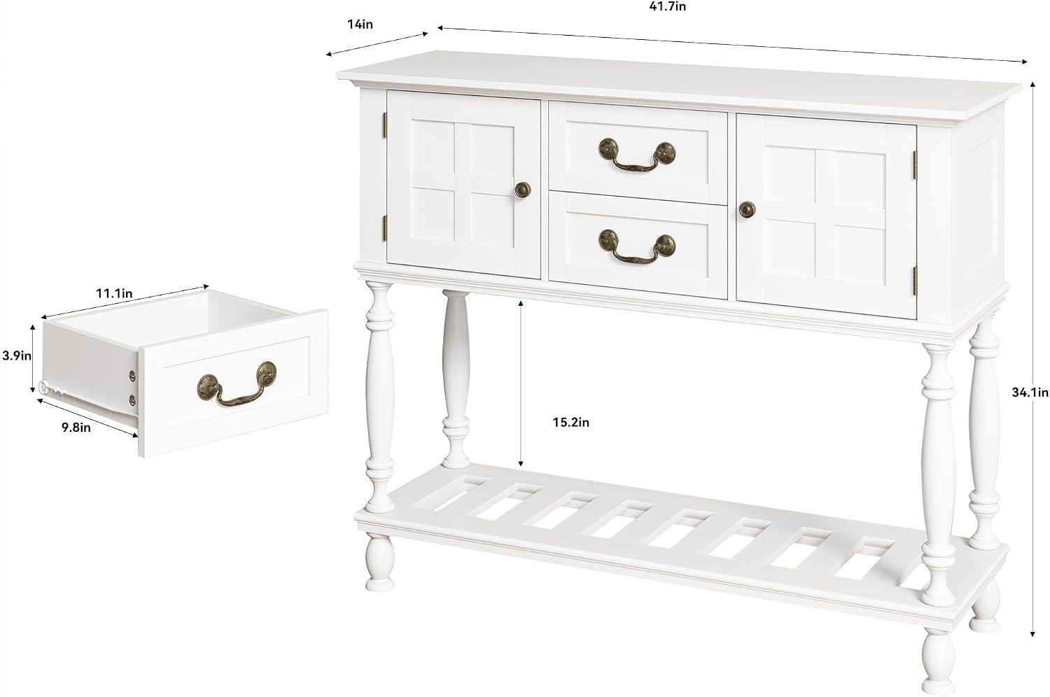 Farmhouse Entryway Console Table With Drawers