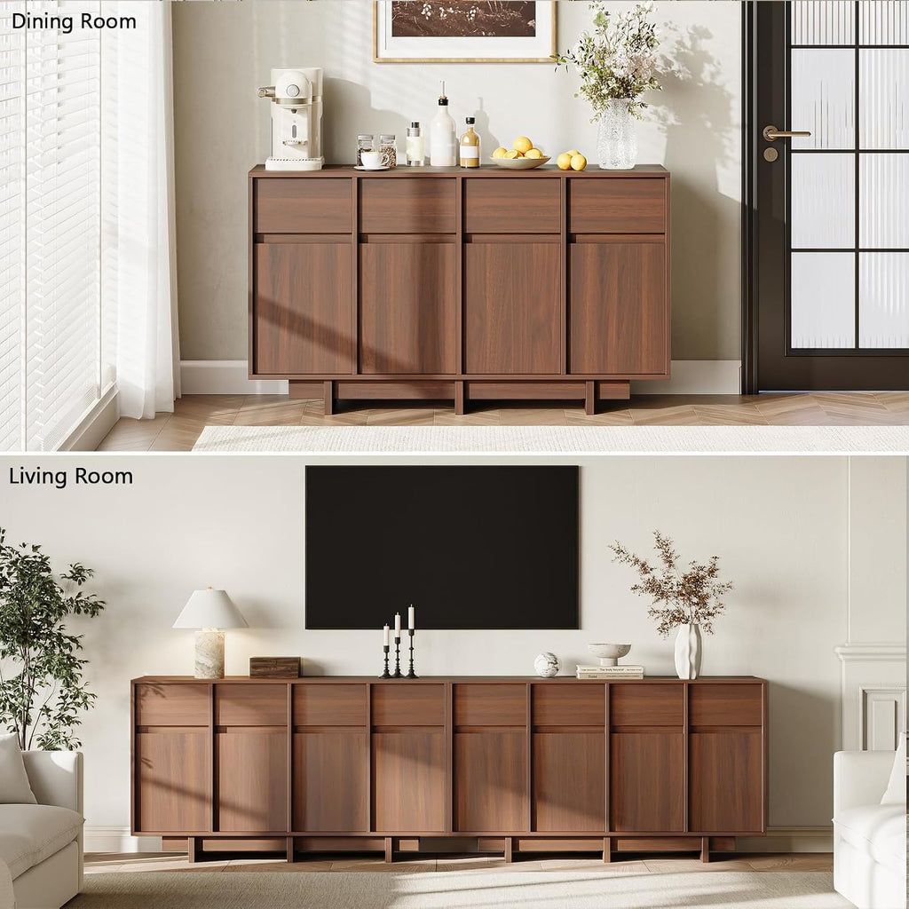 Mid‑Century Walnut Storage Sideboard Cabinet