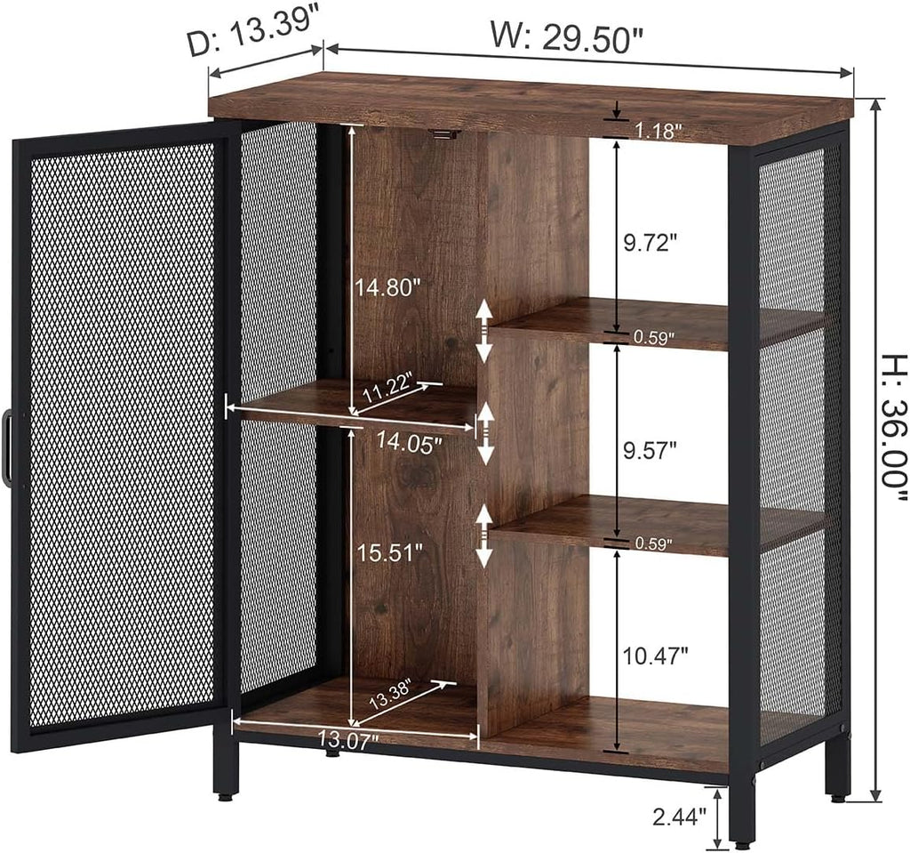 Farmhouse Coffee Bar Sideboard Storage Cabinet