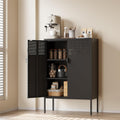 Industrial Black Metal Storage Sideboard Cabinet