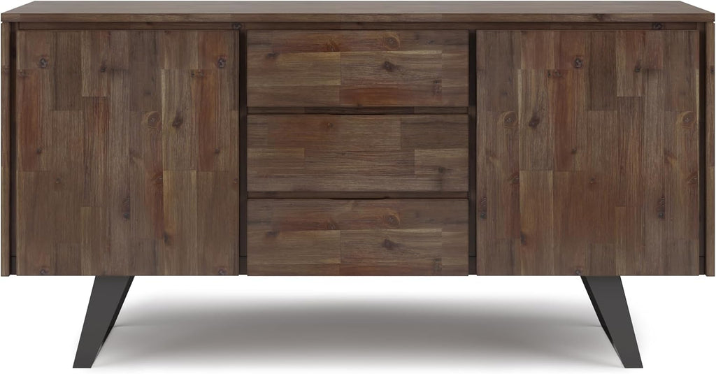Rustic Wood Industrial Sideboard Cabinet