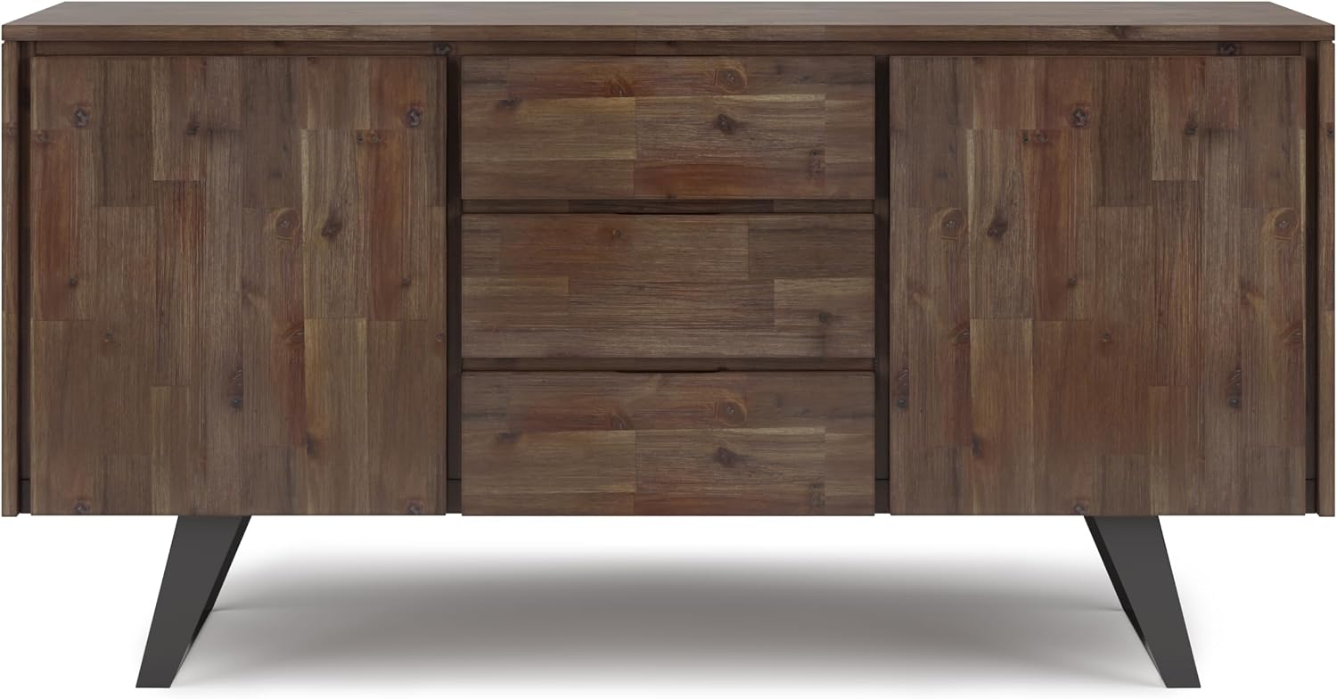 Rustic Wood Industrial Sideboard Cabinet