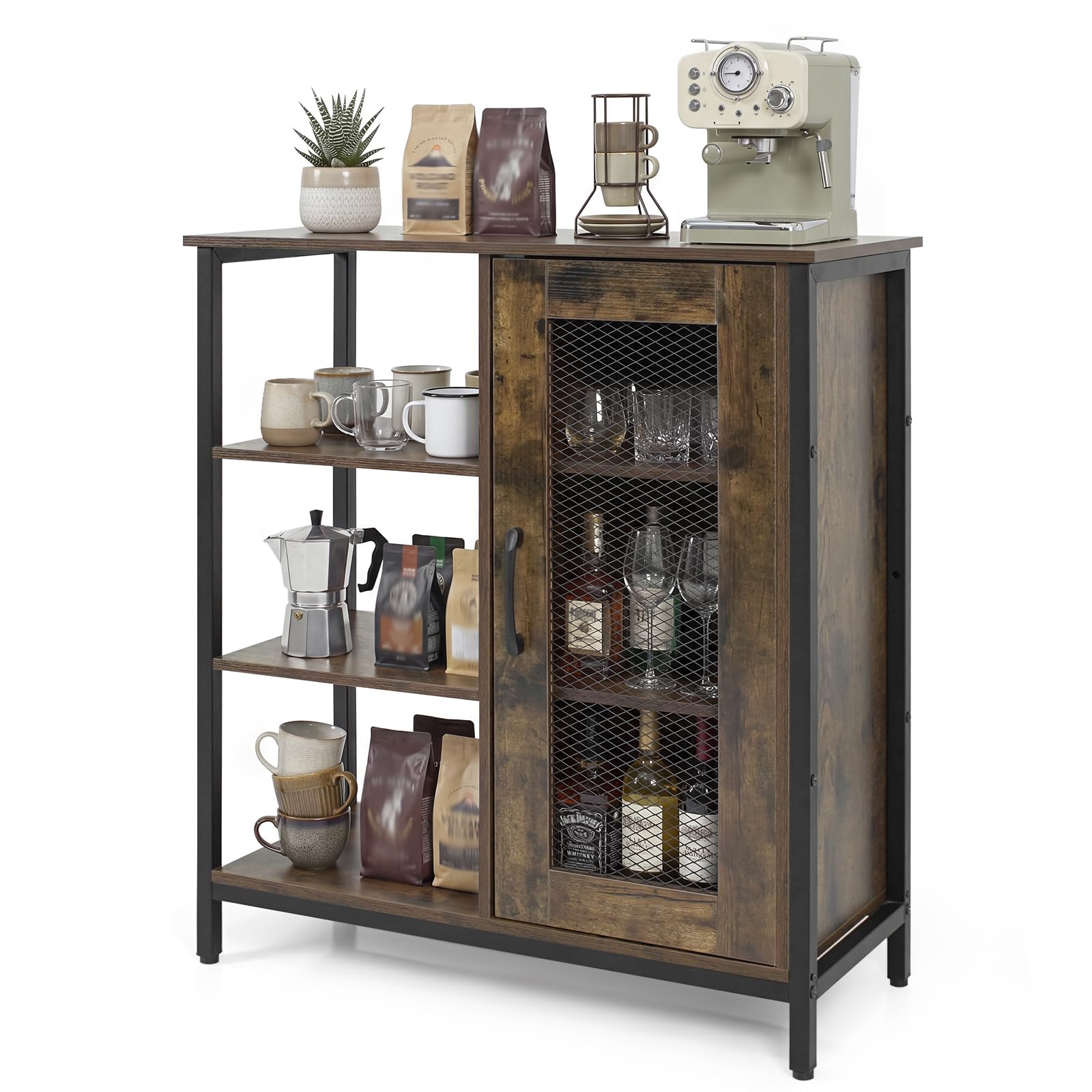Industrial Kitchen Buffet Sideboard Storage Cabinet