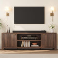 Fluted Walnut Media Storage TV Stand