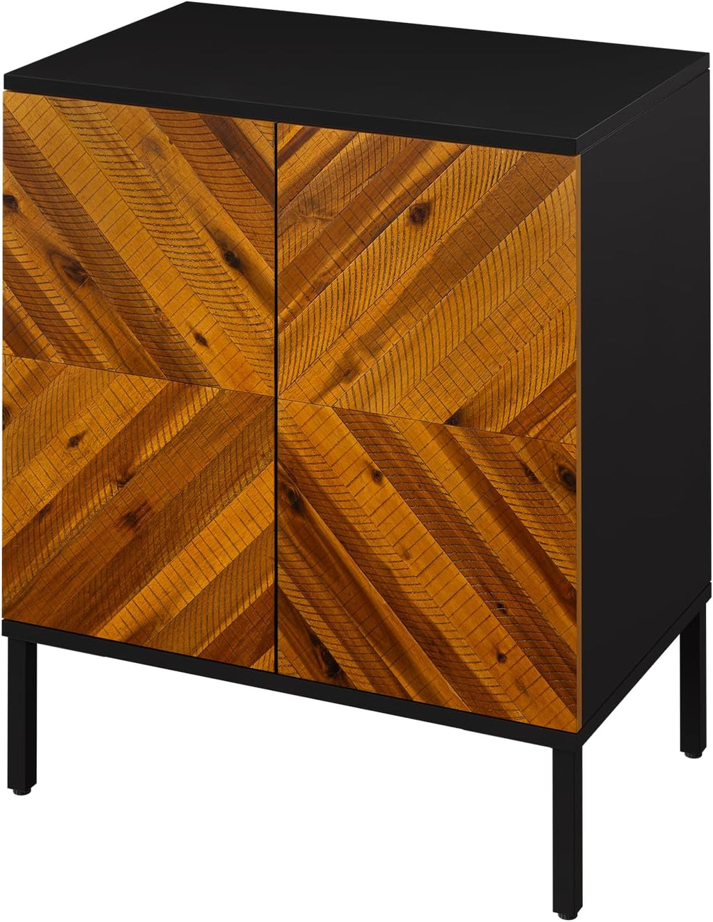 Rustic Wood Mid‑Century Sideboard Cabinet