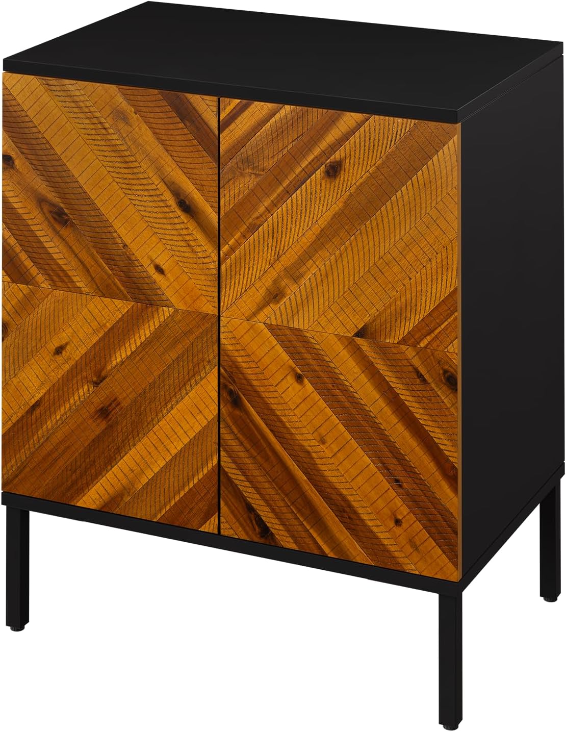 Rustic Wood Mid‑Century Sideboard Cabinet