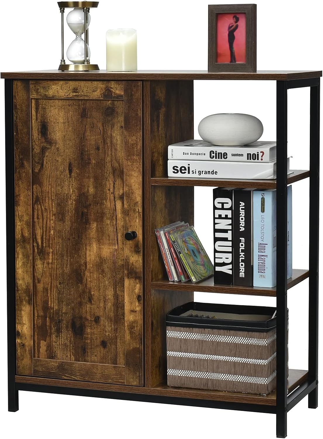 Rustic Industrial Multifunctional Floor Storage Cabinet