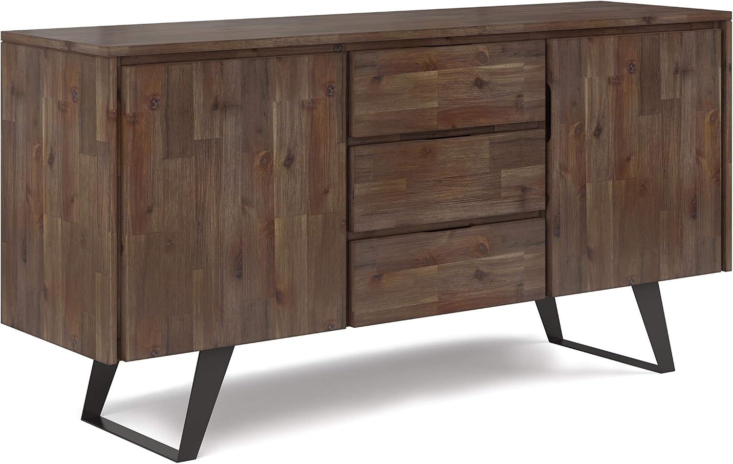 Rustic Wood Industrial Sideboard Cabinet
