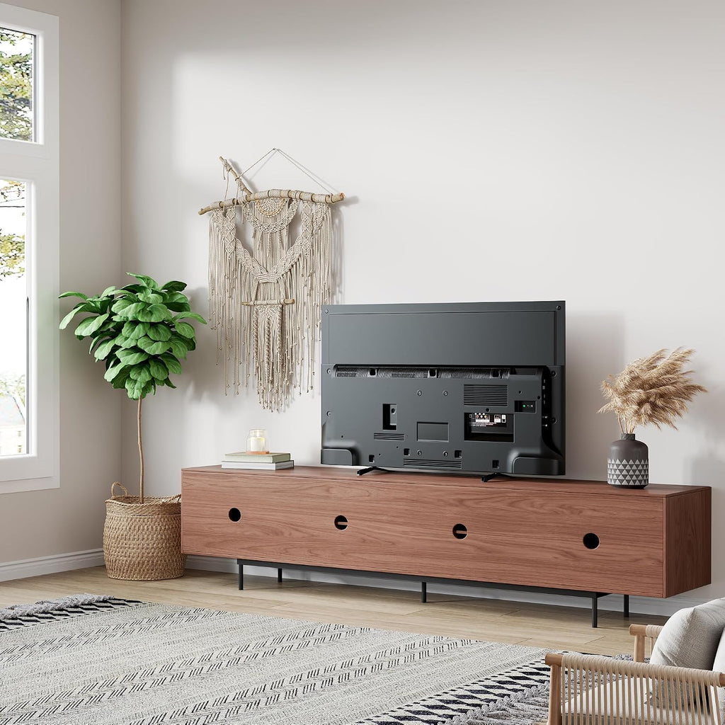 Mid‑Century Walnut Media Storage TV Stand