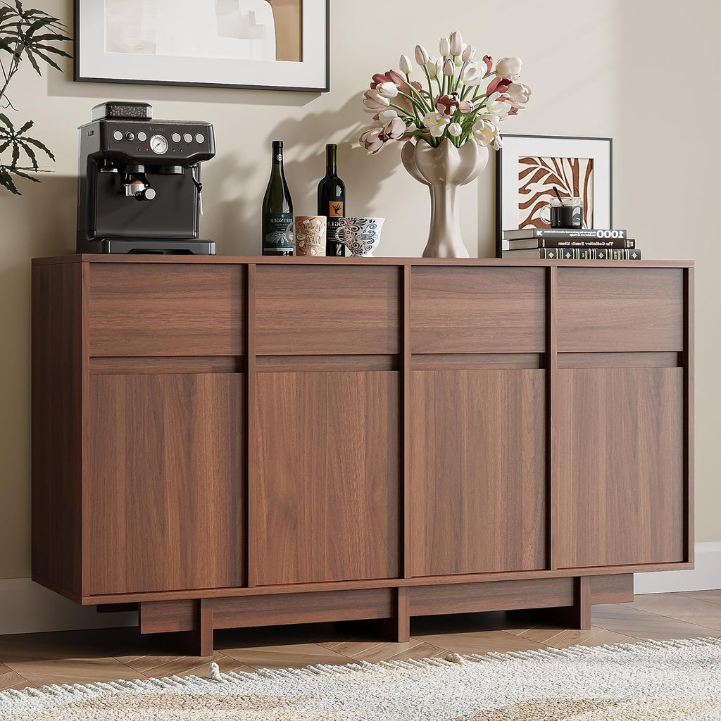 Mid‑Century Walnut Storage Sideboard Cabinet