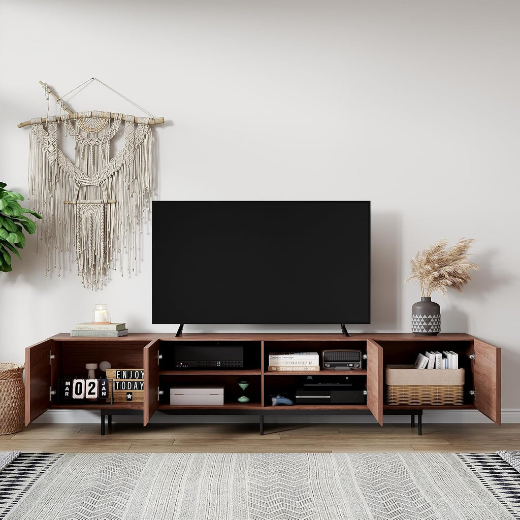 Mid‑Century Walnut Media Storage TV Stand