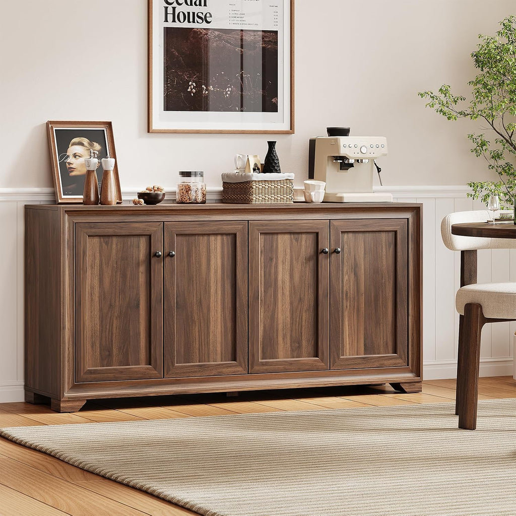 Brown Wood Storage Buffet Sideboard Cabinet