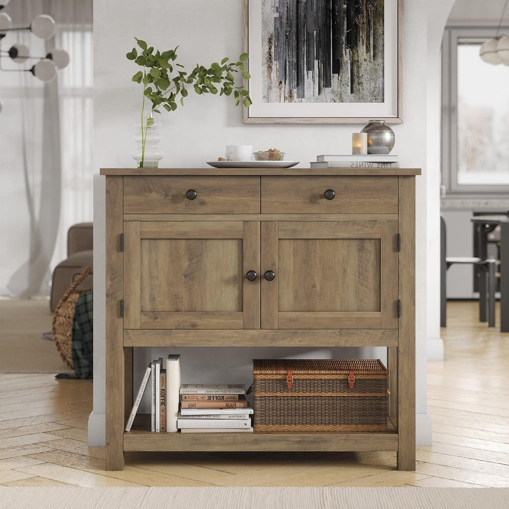 Rustic Farmhouse Console Table With Storage