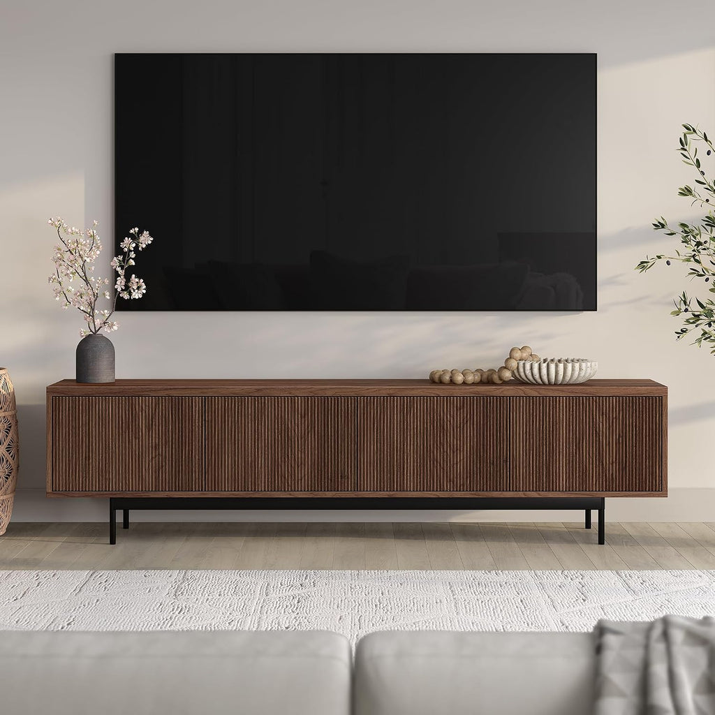 Walnut Media Console TV Storage Stand