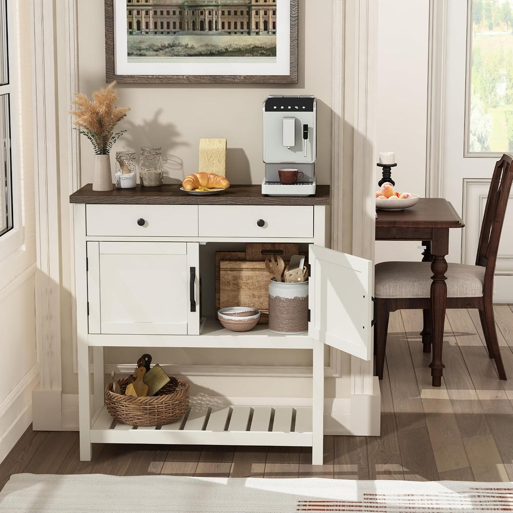 Farmhouse Console Table With Drawer Storage