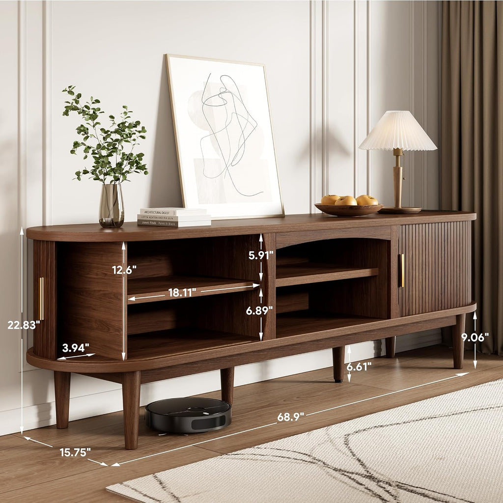 Mid‑Century Walnut TV Stand With Storage