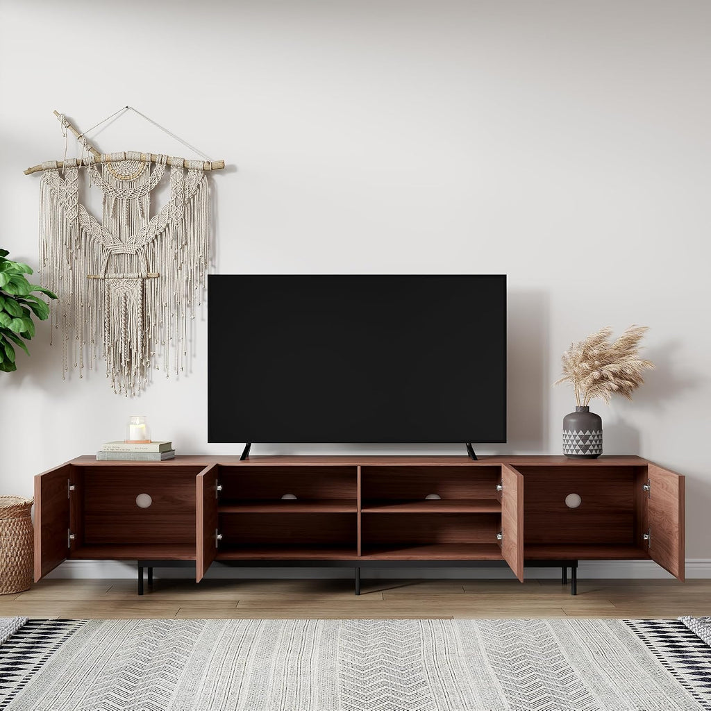 Mid‑Century Walnut Media Storage TV Stand