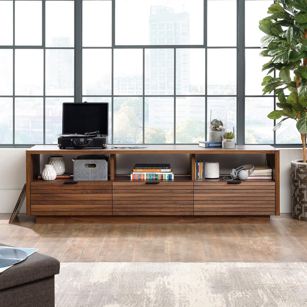 Walnut Large Storage TV Credenza Stand
