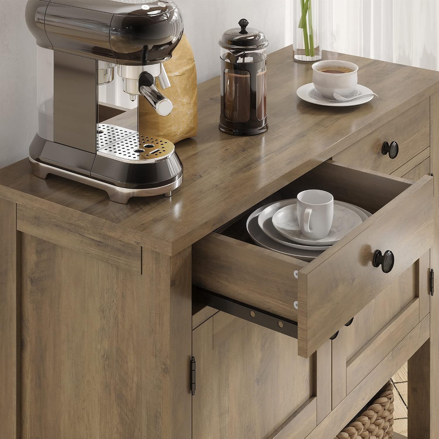 Rustic Farmhouse Console Table With Storage