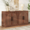 Fluted Walnut Storage Buffet Cabinet