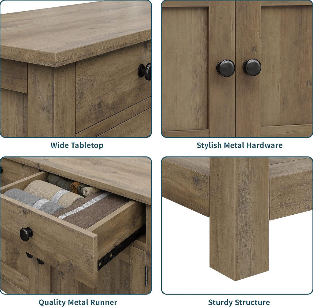 Rustic Farmhouse Console Table With Storage