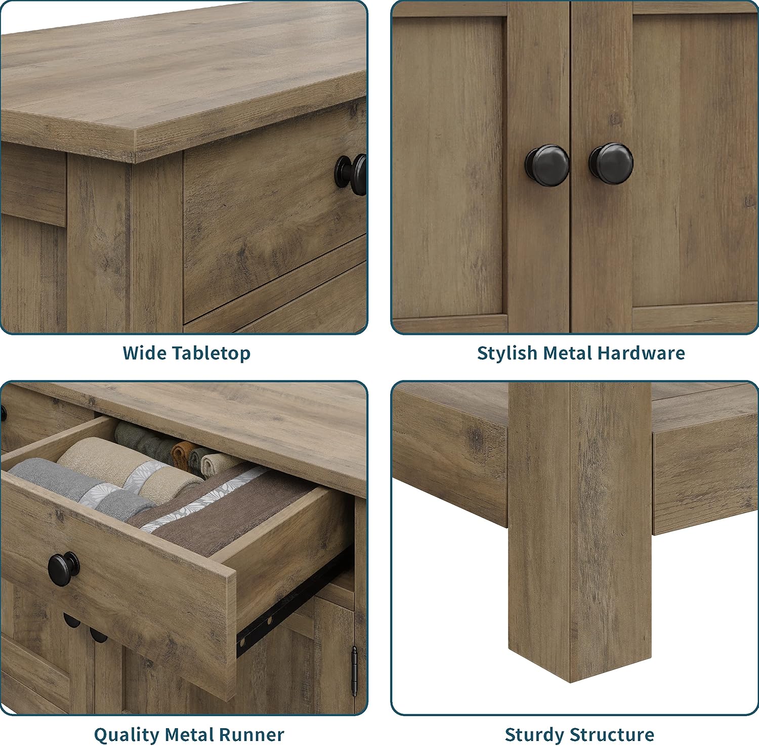 Rustic Farmhouse Console Table With Storage