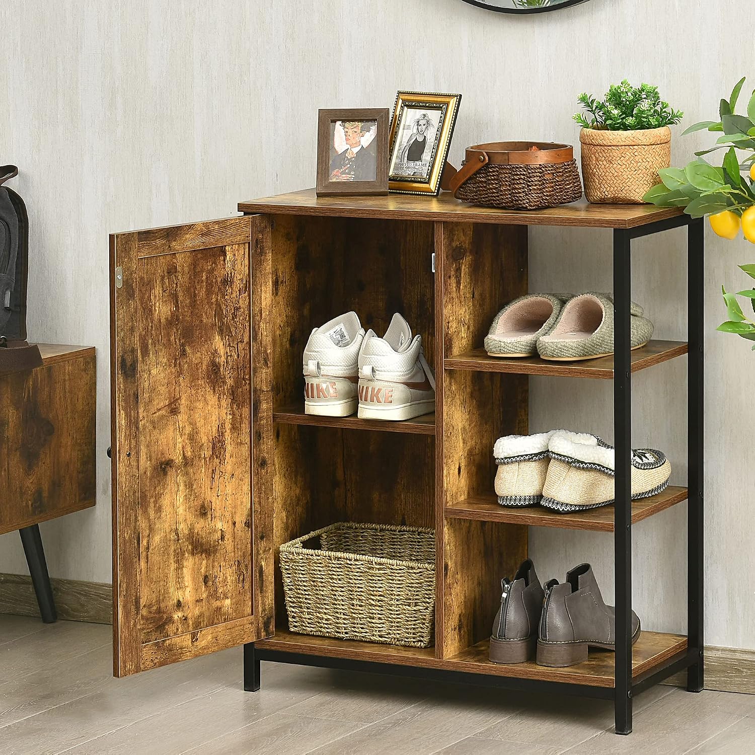 Industrial Sideboard Storage Cabinet With Shelves