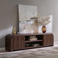 Fluted Walnut Modern TV Storage Stand